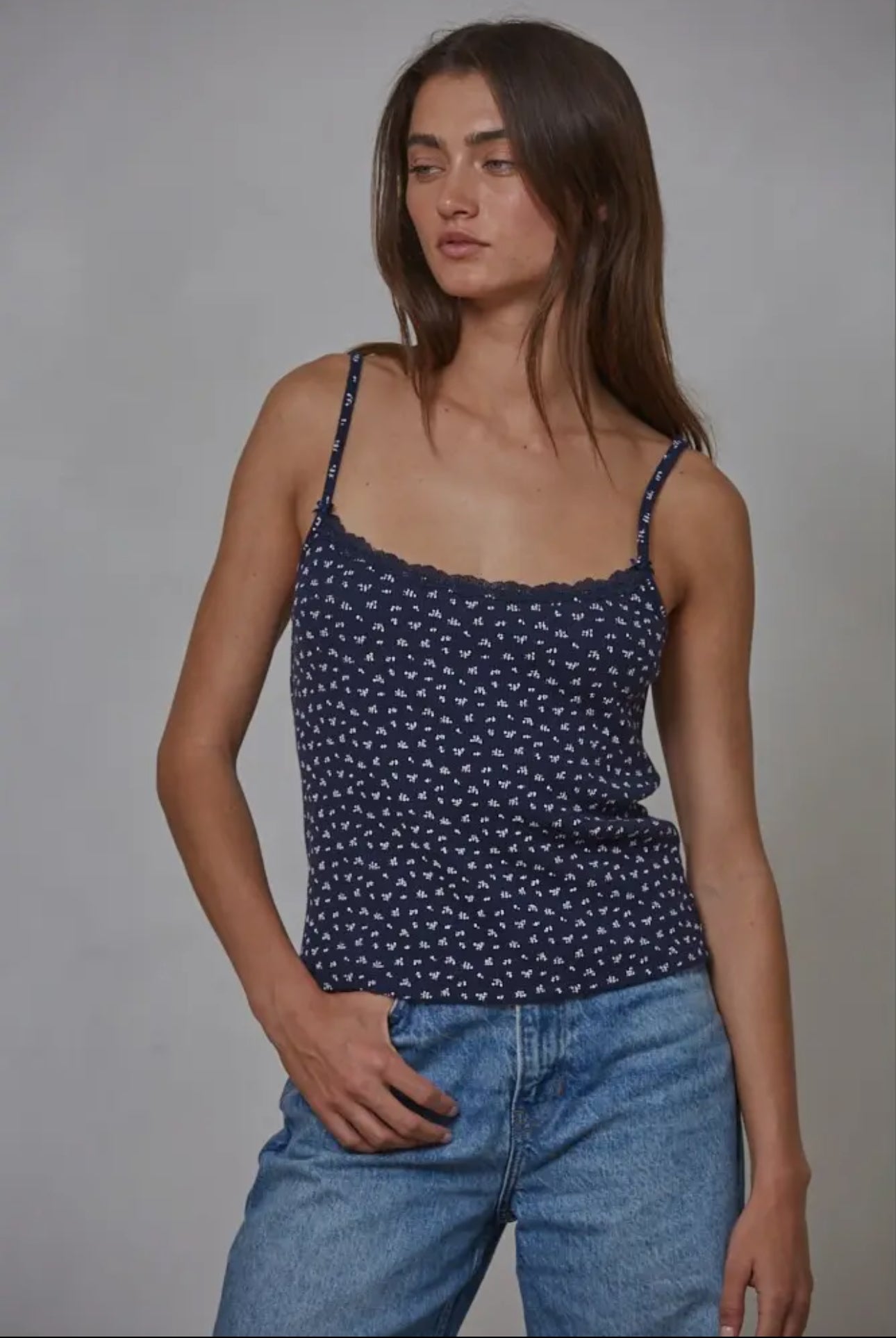 Andie Floral Waffle Knit Cami Top