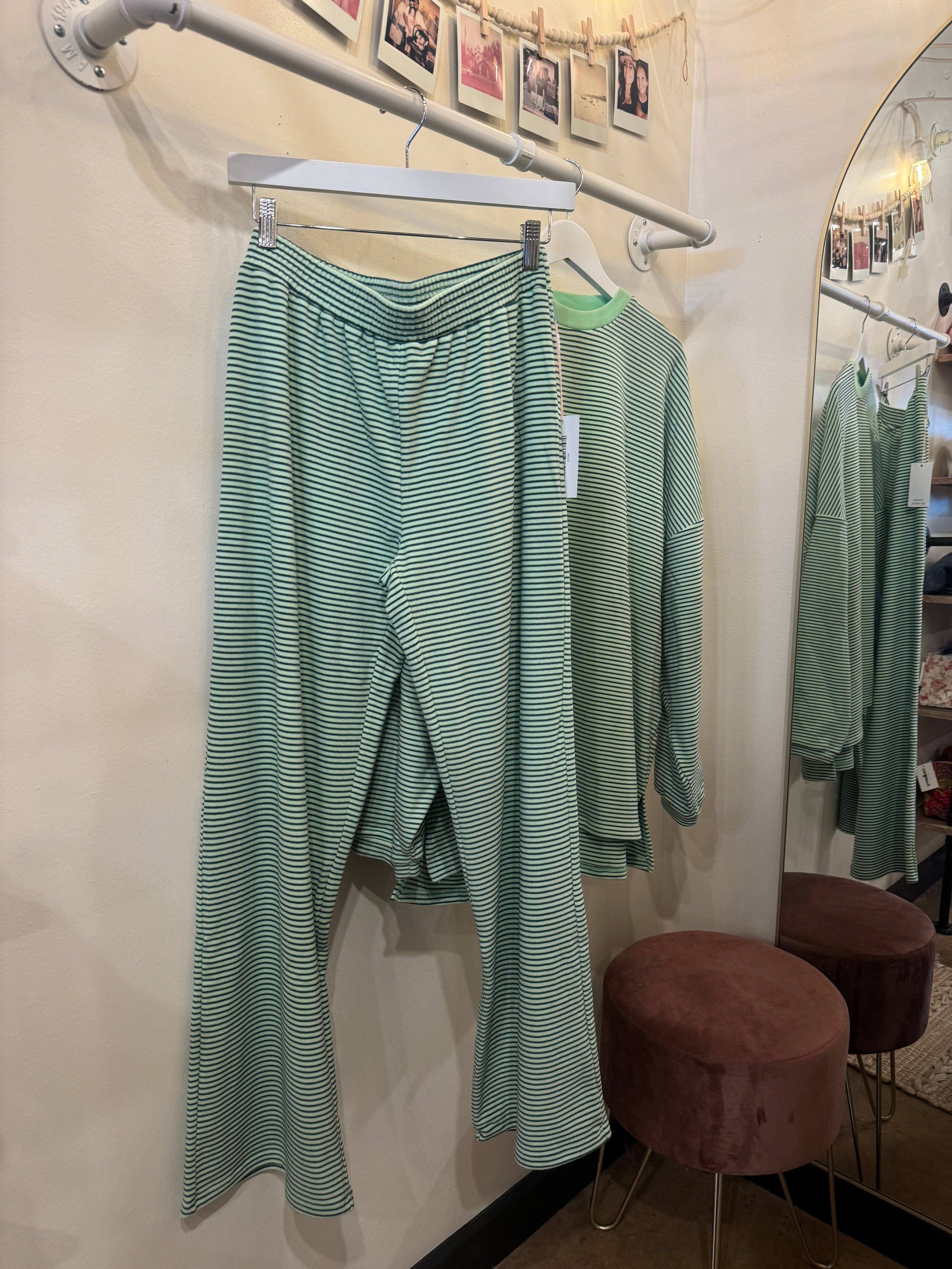 Lime Striped Bottoms - Set