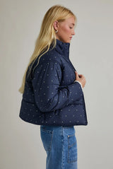 Floral Dot Puffer Jacket