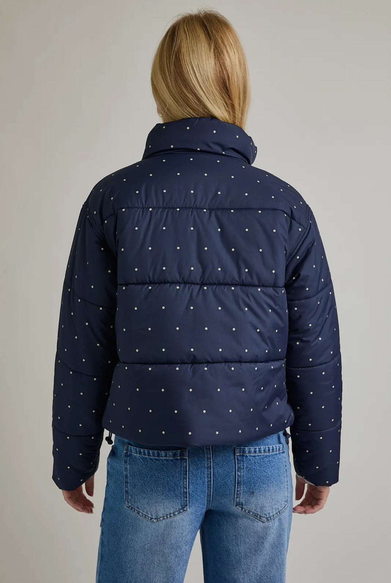 Floral Dot Puffer Jacket