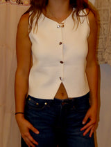 Metal Button Knit Vest