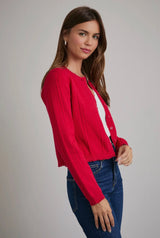 Ruby Red Pointelle Cardigan