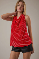 Halter Neck Ruby Red Top