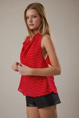 Halter Neck Ruby Red Top