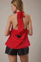 Halter Neck Ruby Red Top