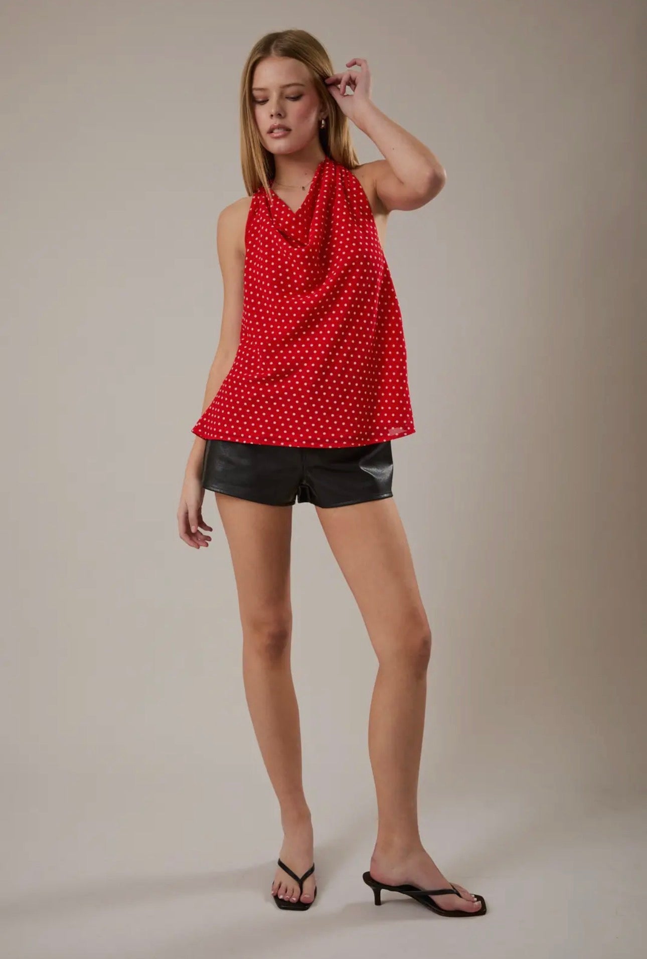Halter Neck Ruby Red Top