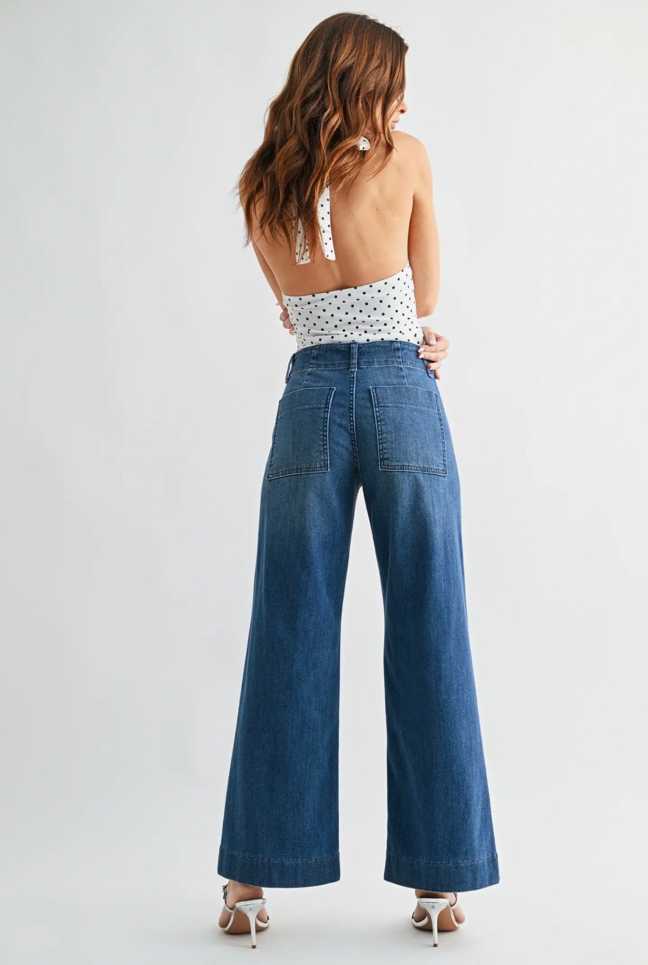 Pintuck Trouser Wide Leg Jeans
