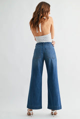 Pintuck Trouser Wide Leg Jeans