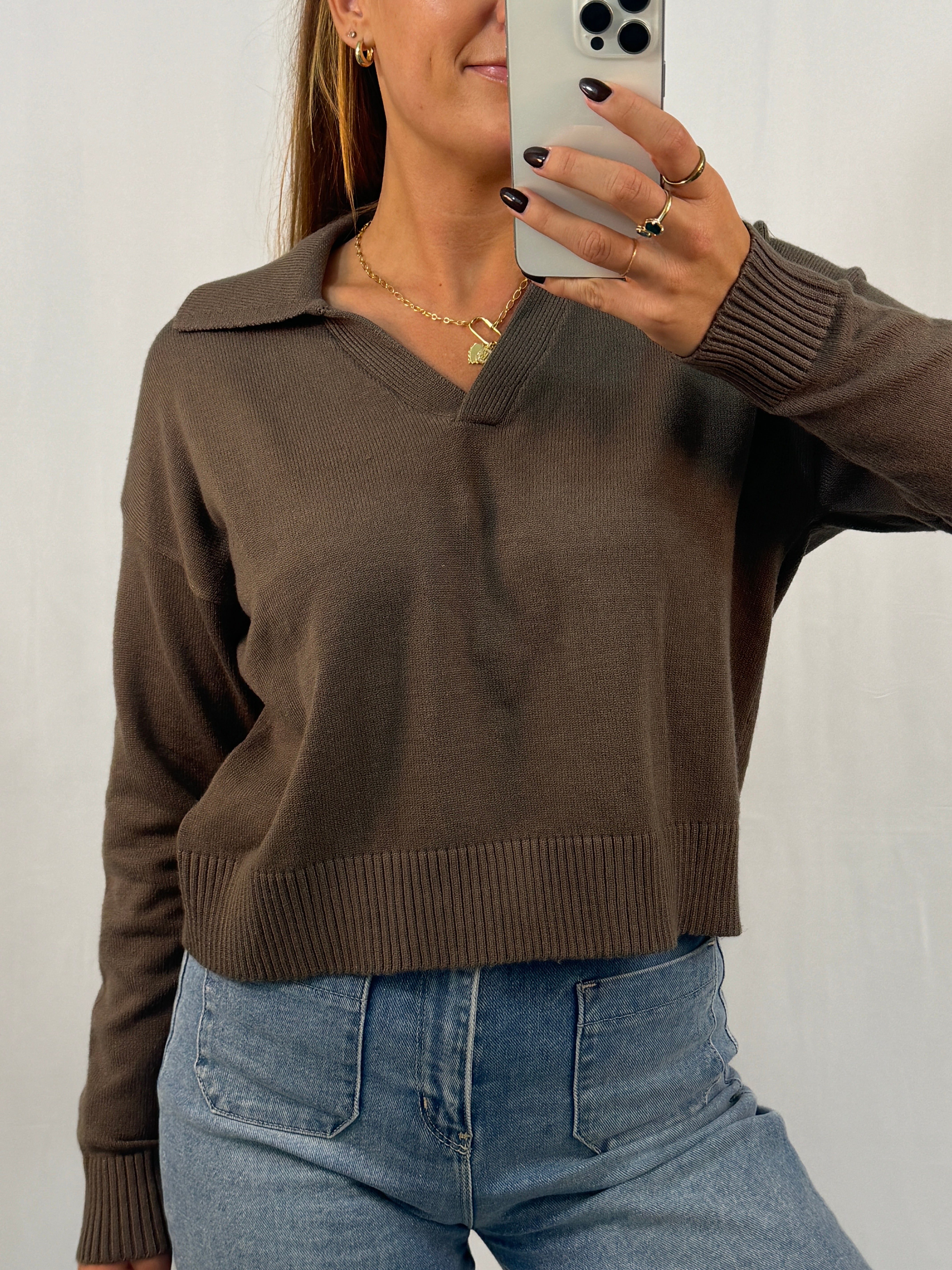 Collared Knitted Sweater