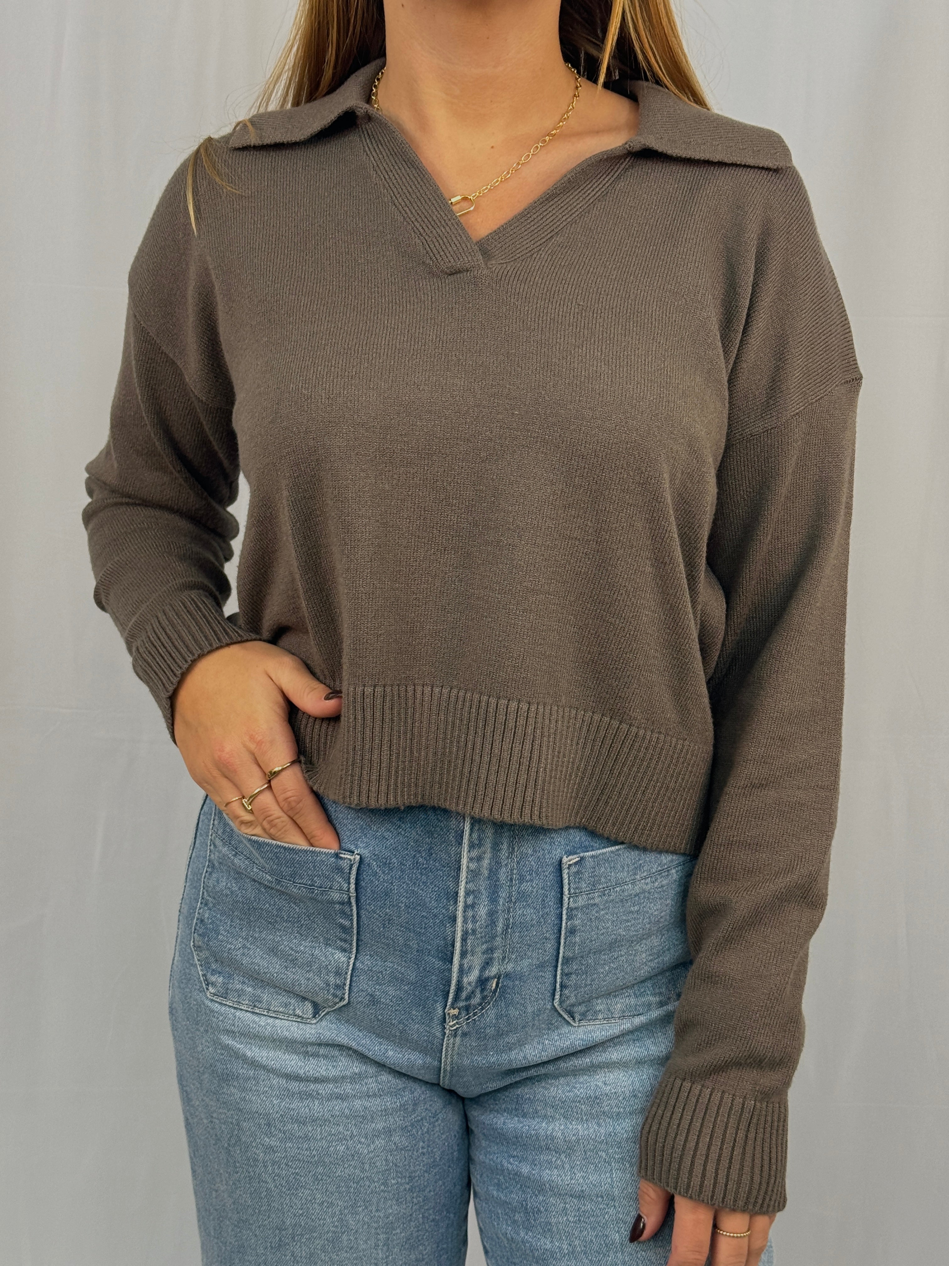 Collared Knitted Sweater