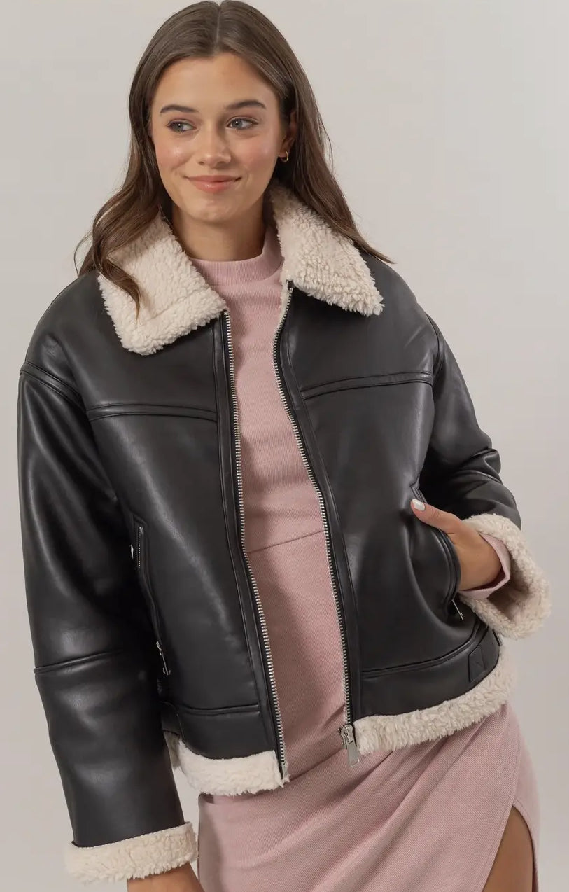 Fur Contrast Jacket