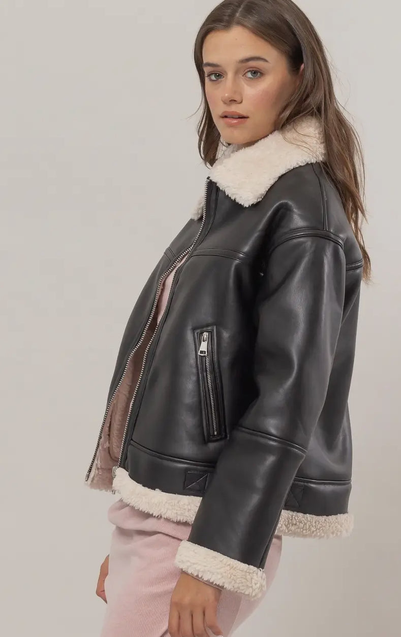 Fur Contrast Jacket