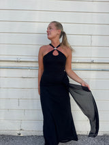 Elegant Front Cutout Maxi Dress