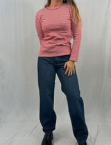 Striped Long Sleeve in Red White Stripe