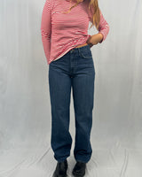 Striped Long Sleeve in Red White Stripe