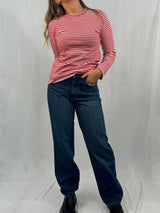 Striped Long Sleeve in Red White Stripe