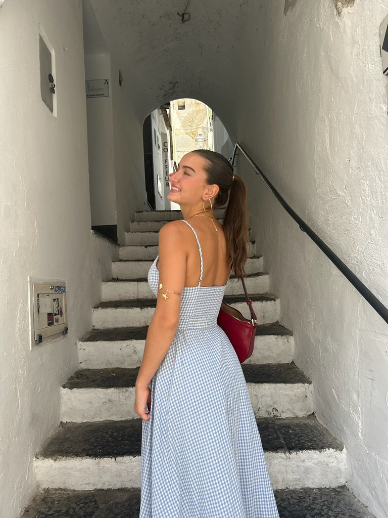Vintage Check V-neck Dress