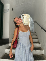 Vintage Check V-neck Dress