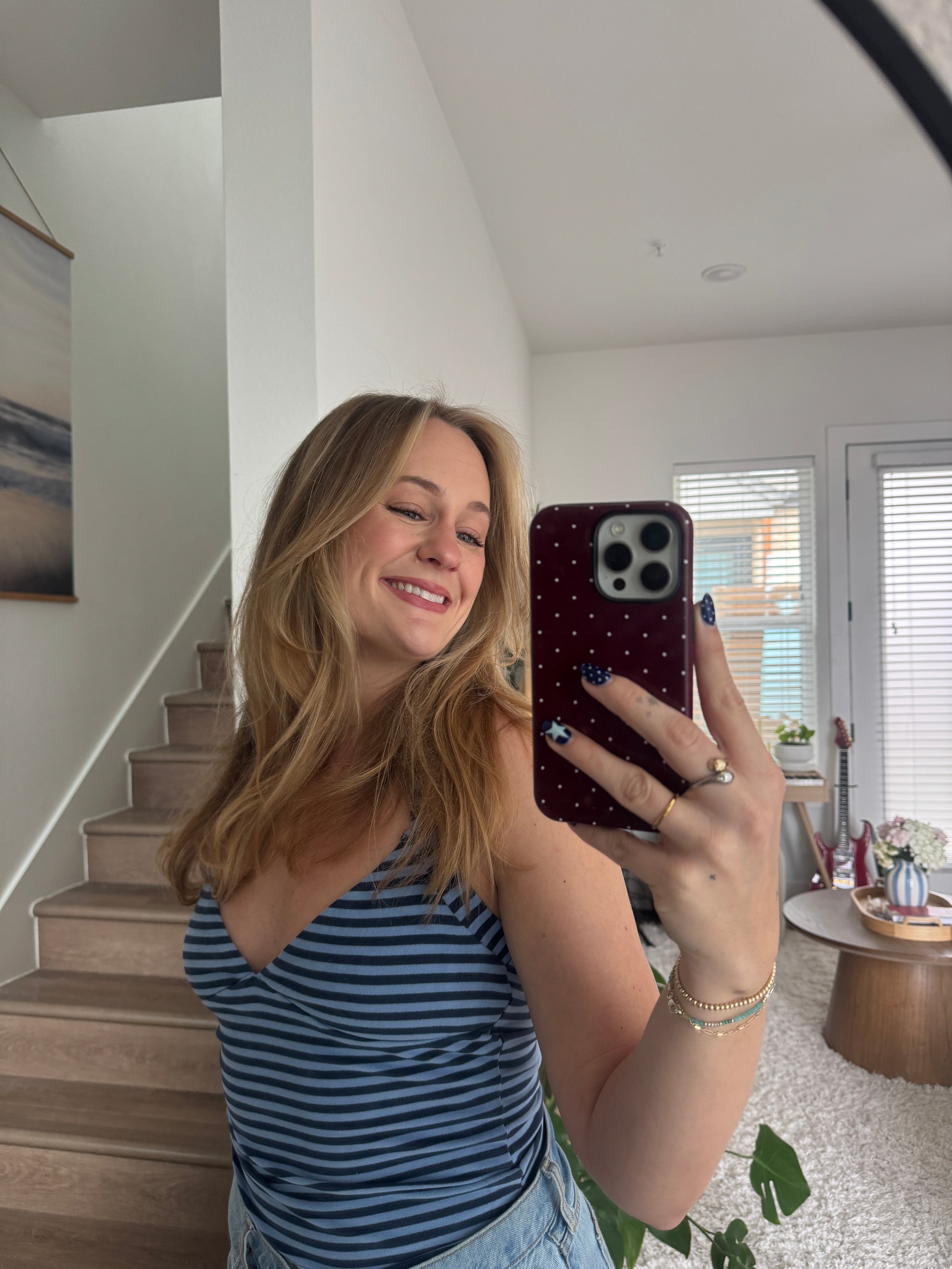 Blue Stripe Halter Top