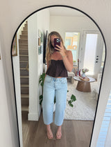 Light Wash High Rise Barrel Jean