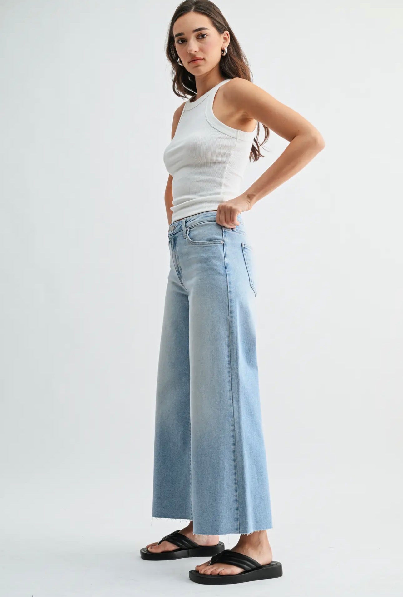 Wide Leg Flare Crop