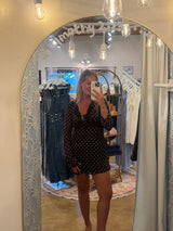 Brown Polka Dot Long Sleeve Dress
