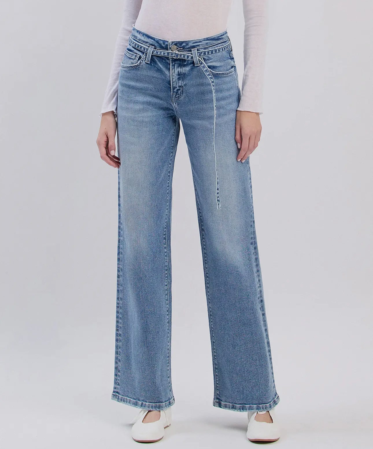 High Rise Belt Jean - Lucid