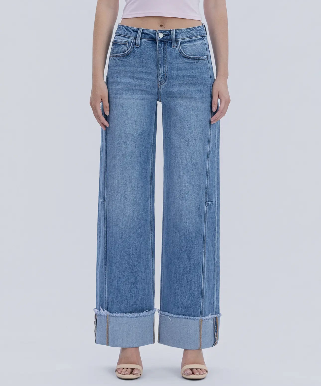 High Rise Cuffed Wide Jean - Adore You