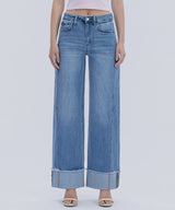 High Rise Cuffed Wide Jean - Adore You