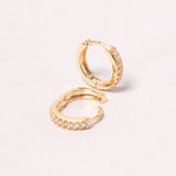 14K Gold-Dipped Paved Hoop Earring
