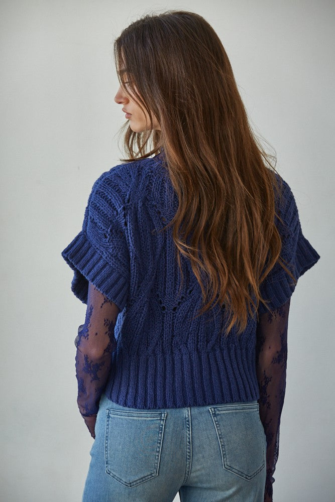 Thick Knit Short Sleeve Sweater