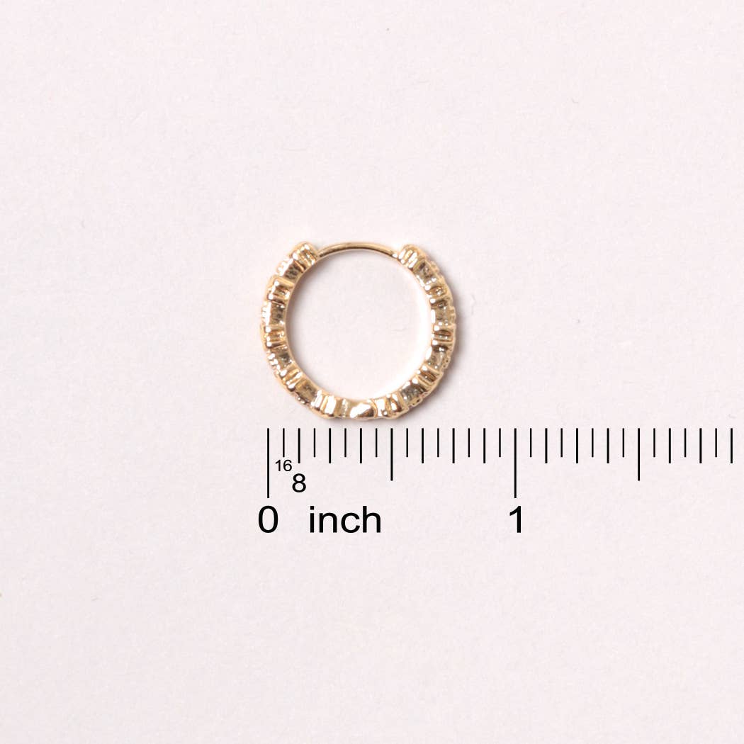 14K Gold-Dipped Rhinestone Hoop Earring