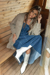 Paneled Denim Dress