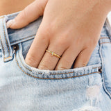 Stainless Steel Beaded Stackable Cross Ring
