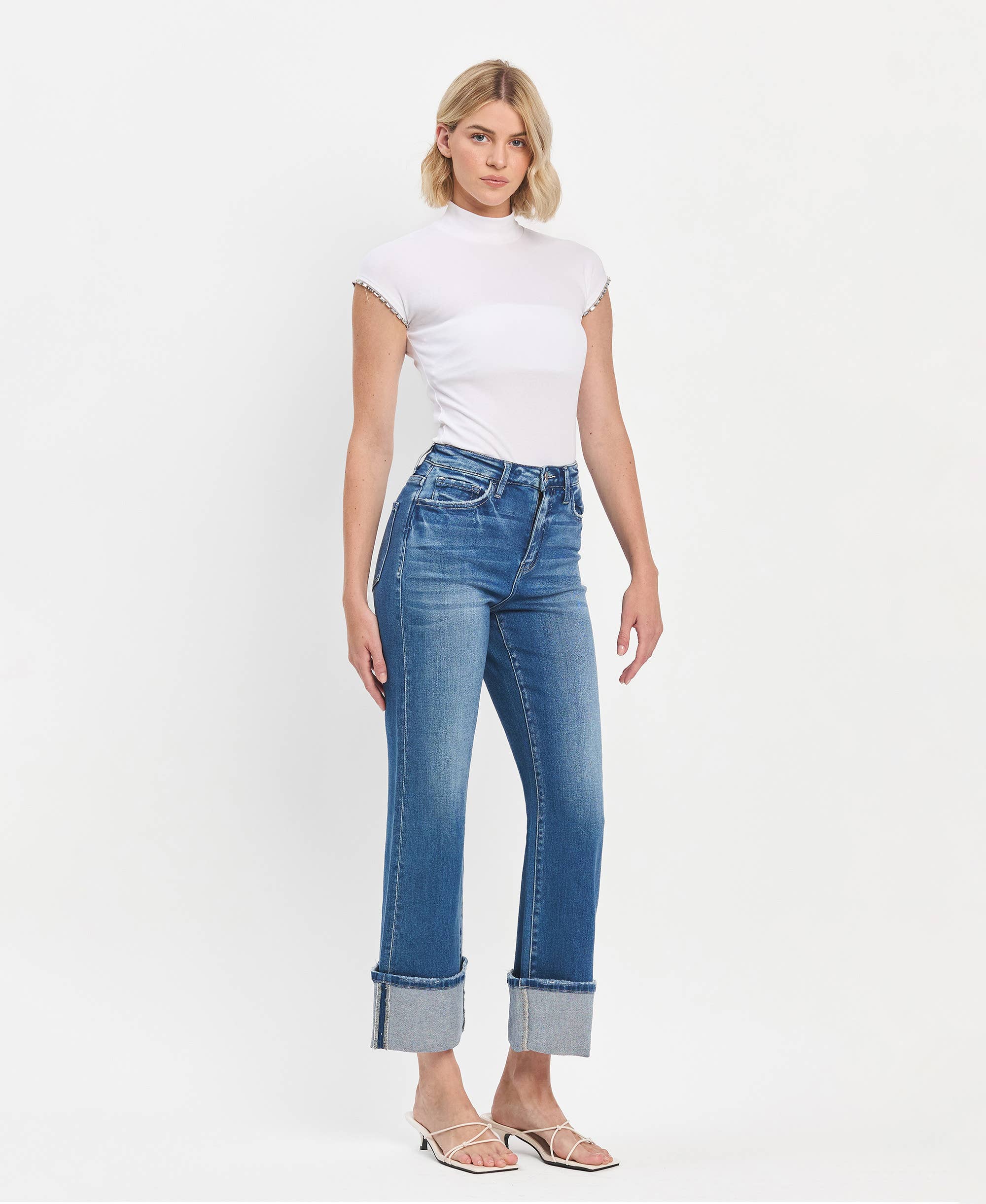 90'S Vintage HR Cuff Jeans