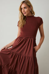 Knit Tiered Midi Dress