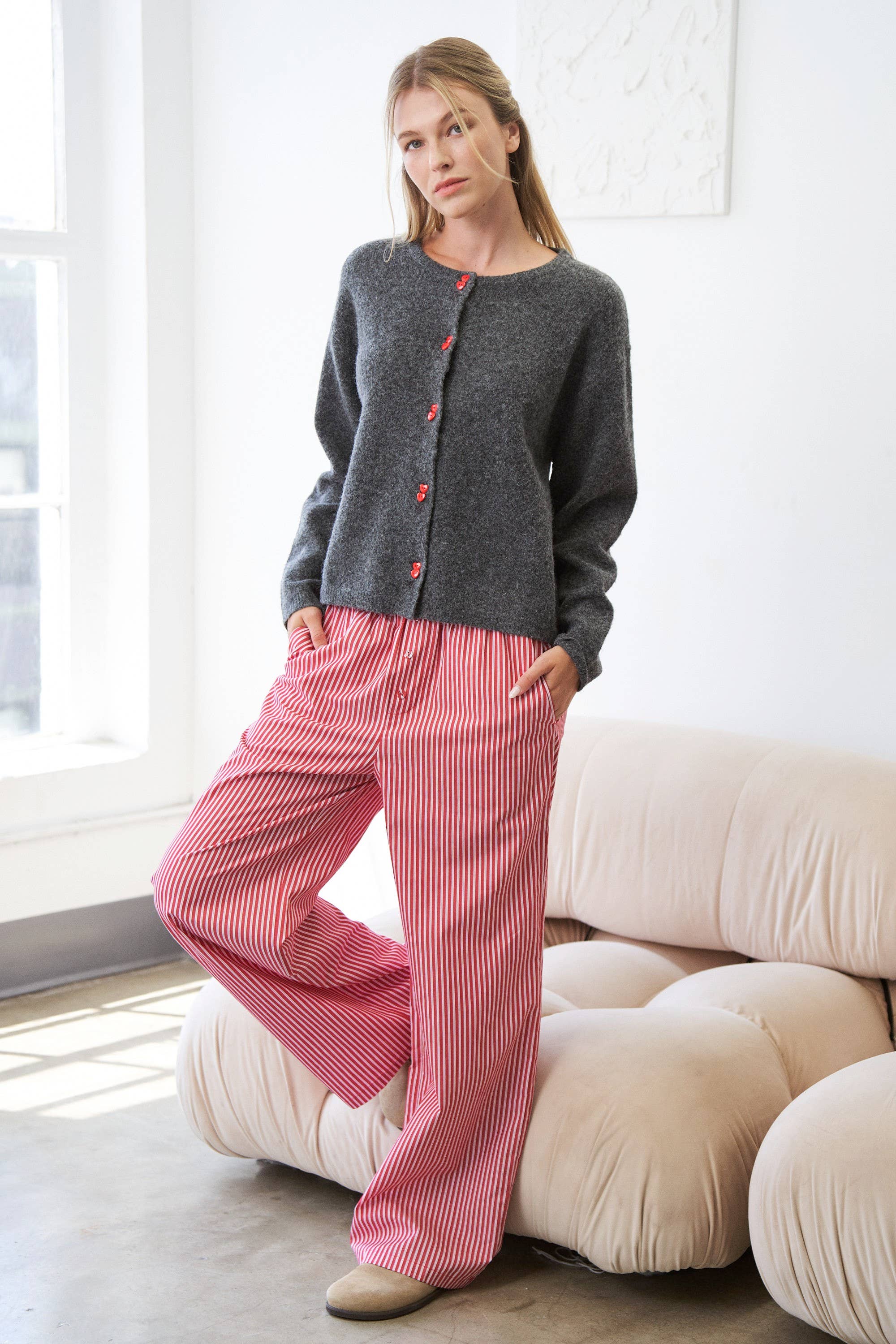 Red Ruby Stripe Pants