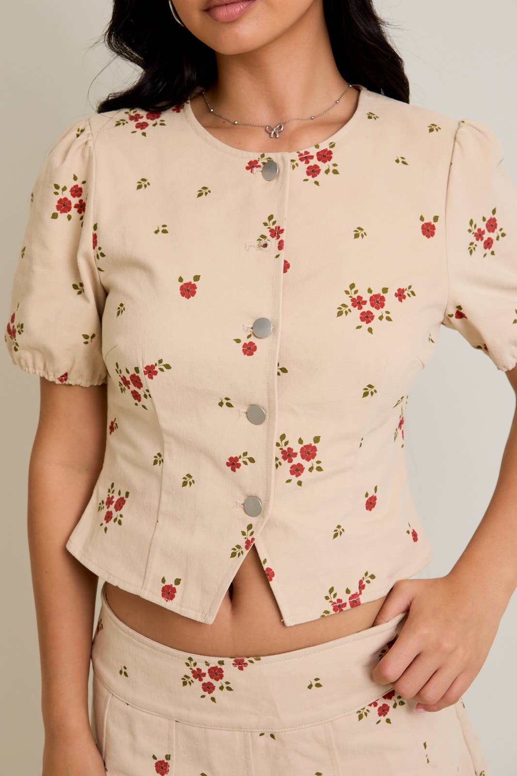 Floral Twill Top