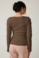 Bell Sleeve Brushed Lace Top
