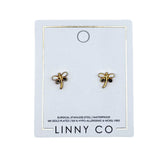 Screwback Stud Earrings - Bri Butterfly White and Black