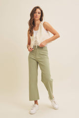 Embroidery Vest with Front Ribbon Tie