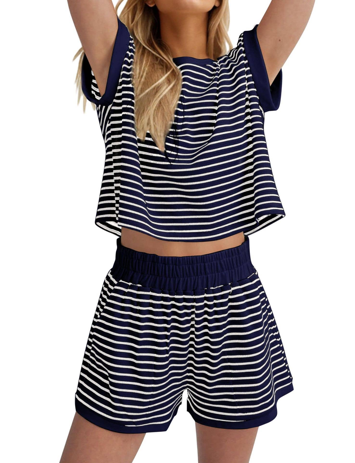 Striped Boxy Tee (Casual Set)