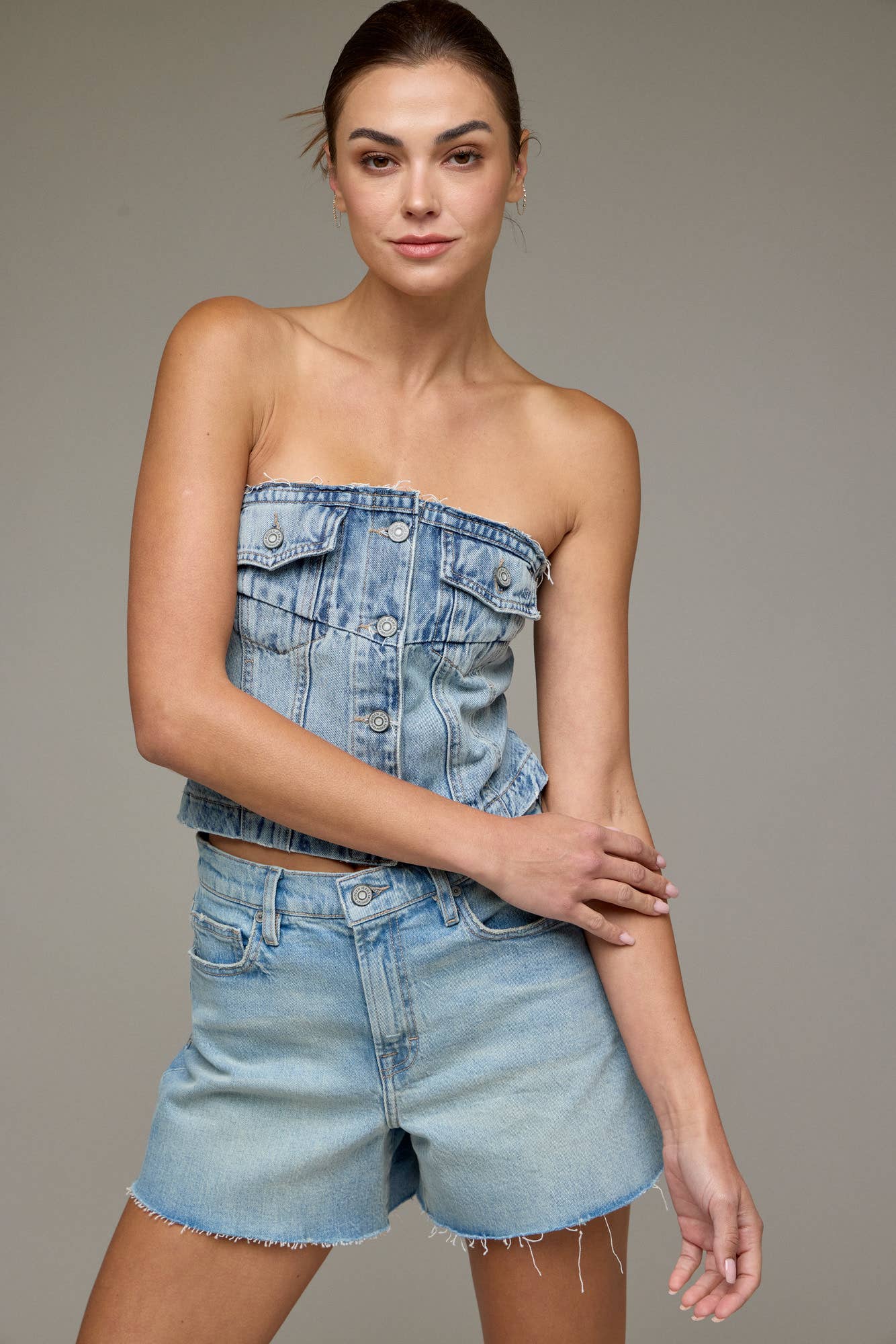Raw Hem A Line Shorts