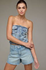 Raw Hem A Line Shorts