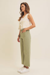 Embroidery Vest with Front Ribbon Tie