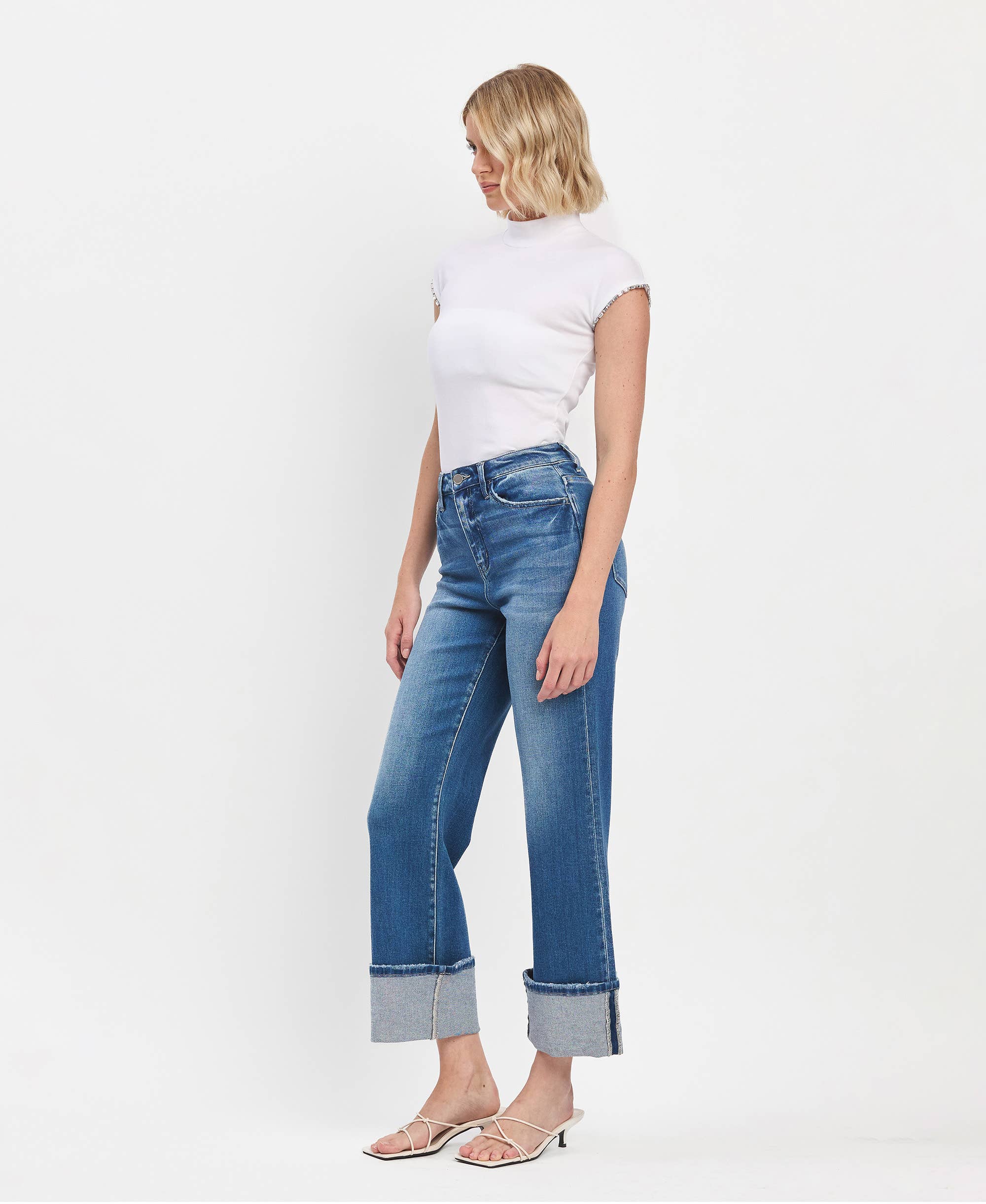 90'S Vintage HR Cuff Jeans