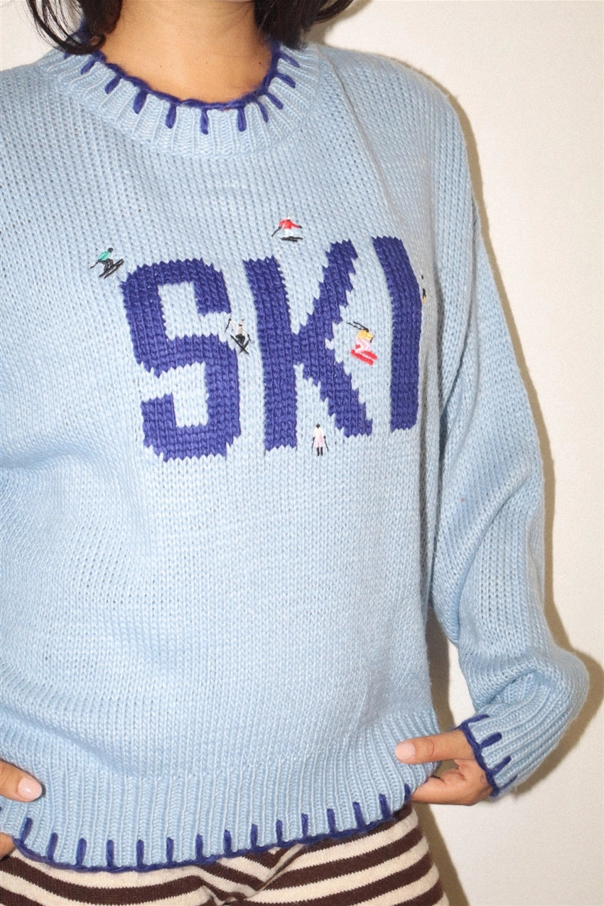 Dusty Blue Ski Sweater