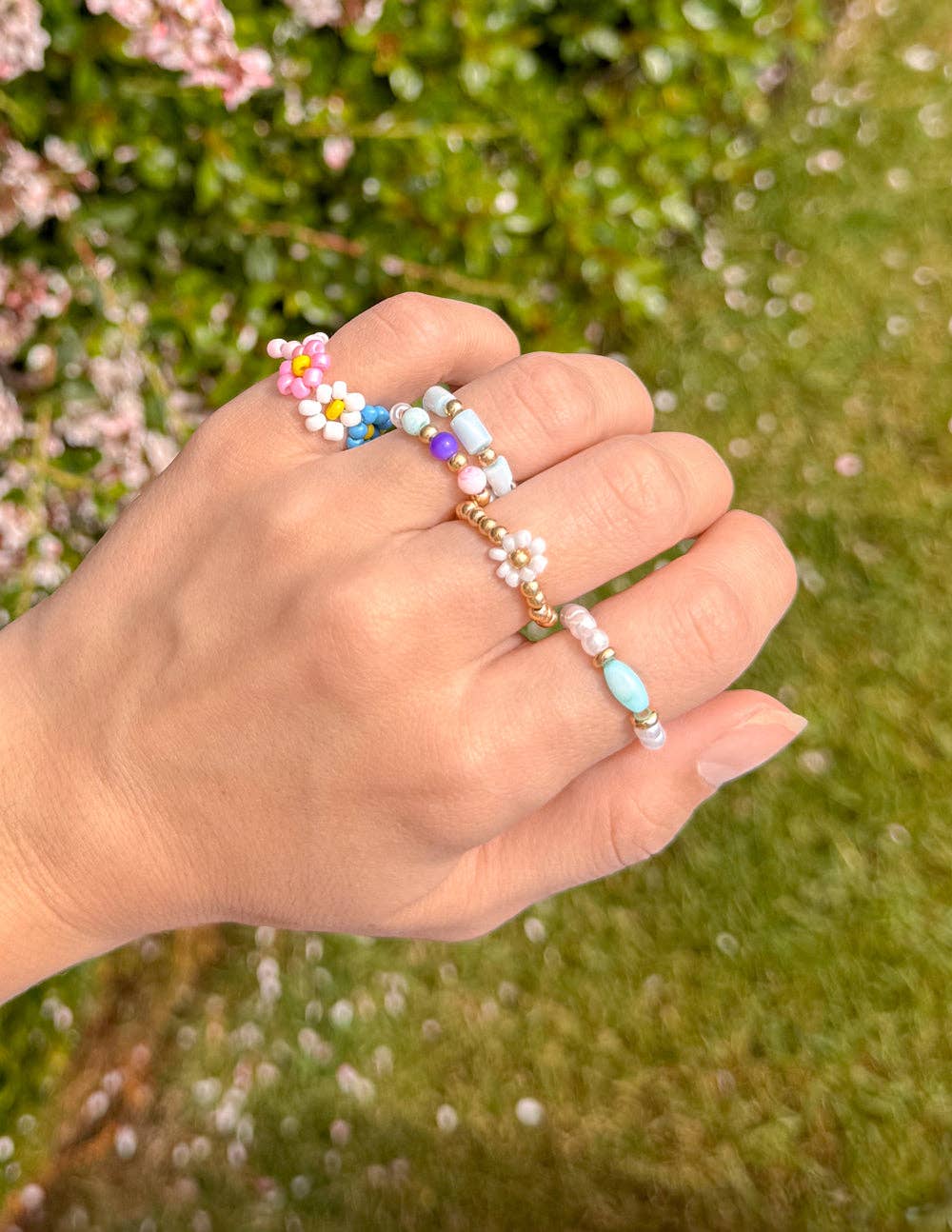 Pastel Beaded Ring