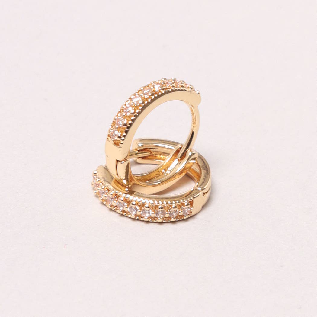 14K Gold-Dipped Paved Hoop Earring