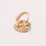 14K Gold-Dipped Paved Hoop Earring